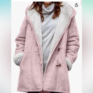 Large Winter Coat for women Parka Jackets Sherpa Lined Hooded Cardigan Outerwear
